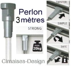 Fil Twister perlon 300 cm pour cimaise - Accessoire Cimaise Artiteq