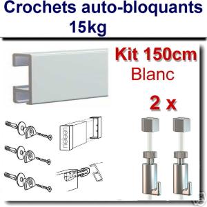 *article épuisé* Kit  Nielsen 150 cm blanc / 2 fils-2 crochets 15 kg-embouts-raccord-fixations