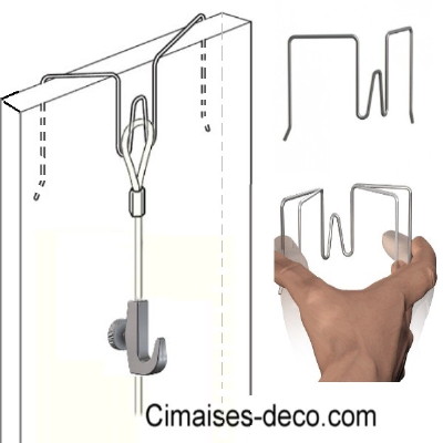 Pack de 5 crochets flexibles pour cloisons de 11 à 30 mm Inox - Accessoire Cimaise Artiteq