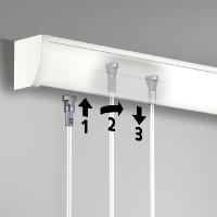 Cimaise Plafond Click Up Rail Blanc brut à peindre 200cm + clips + vis & chevill