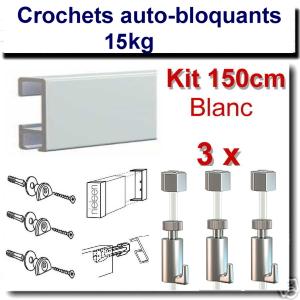 *article épuisé* Kit  Nielsen 150 cm blanc / 3 fils-3 crochets 15 kg-embouts-raccord-fixations