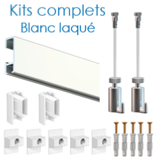 Kits cimaises Click-Rail, blancs Artiteq 