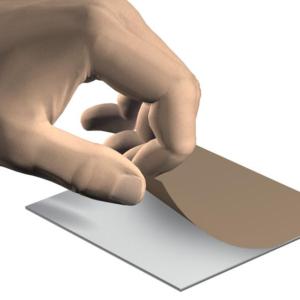 Pack de 4 attaches adhésives en métal 7x7 cm charge 2 kg - accrochage tableau dibond alu plexi - Artiteq